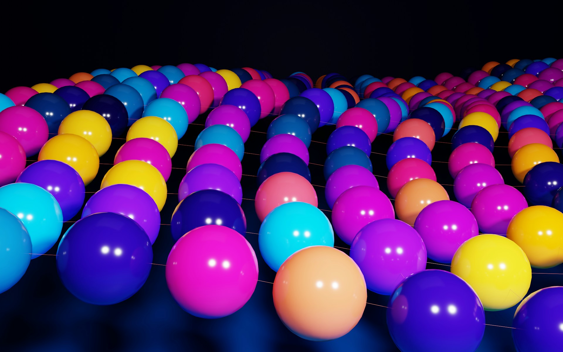 A collection of pastel colored billiard balls